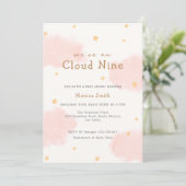 Invitation Pink Cloud Neuf Baby shower fille (Debout devant)