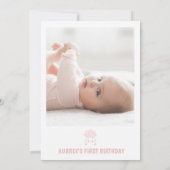 Invitation Pink Cloud Photo Twinkle Twinkle Star 1er annivers (Dos)