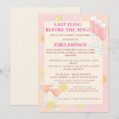Invitation Pink Cocktail Bachelorette Party (Devant / Derrière)