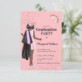 Invitation Pink Commencement College Graduation (Debout devant)