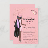 Invitation Pink Commencement College Graduation (Devant / Derrière)