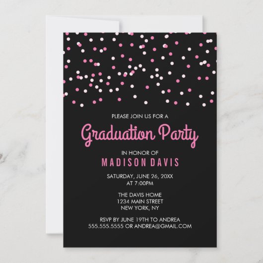 Invitation Pink Confetti (Devant)