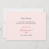 Invitation Pink Confetti Floral Serez-Vous Ma Femme D'Accueil (Dos)