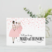 Invitation Pink Confetti Serez-vous ma servante d'honneur Eth (Debout devant)