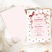 Invitation Pink Coquette Bow A Little Sweetheart Baby Shower