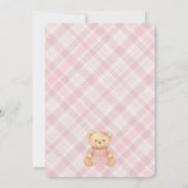 Invitation Pink Coquette Bow Bear Beary First Birthday (Dos)