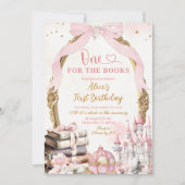 Invitation Pink Coquette Bow Fairytale Storbook 1er Anniversa (Devant)