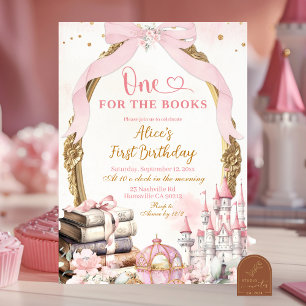 Invitation Pink Coquette Bow Fairytale Storbook 1er Anniversa