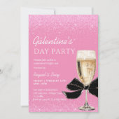 Invitation Pink Coquette Bow Galentine's Day Party (Devant)