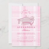 Invitation Pink Coquette Bow Graduation (Devant)