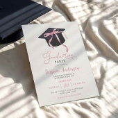 Invitation Pink Coquette Bow Graduation Party