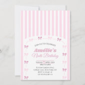 Invitation Pink Coquette Bow Ninth Birthday Party  (Devant)