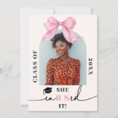 Invitation Pink Coquette Bow Nurse 4-Photo Graduation (Devant)