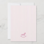 Invitation Pink Coquette Bow Rocking Horse Baby Advice Card (Dos)