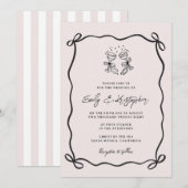 Invitation Pink Coquette Bow Wedding (Devant / Derrière)