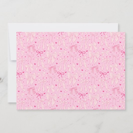 Invitation Pink Coquette Bows Anniversaire Photo (Dos)