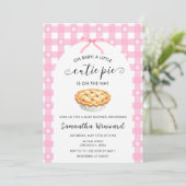 Invitation Pink Coquette Cutie Pie Baby Shower (Debout devant)