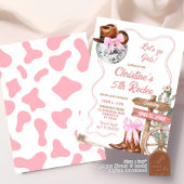 Invitation Pink Coquette Disco Lets Go Cowgirl Anniversaire