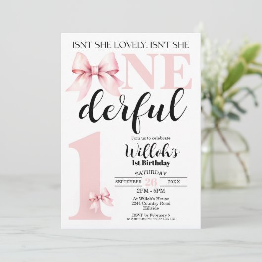 Invitation Pink Coquette n'est pas son anniversaire magnifiqu (Debout devant)
