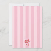 Invitation Pink Coquette Striped Vintage Bow 16th Birthday (Dos)