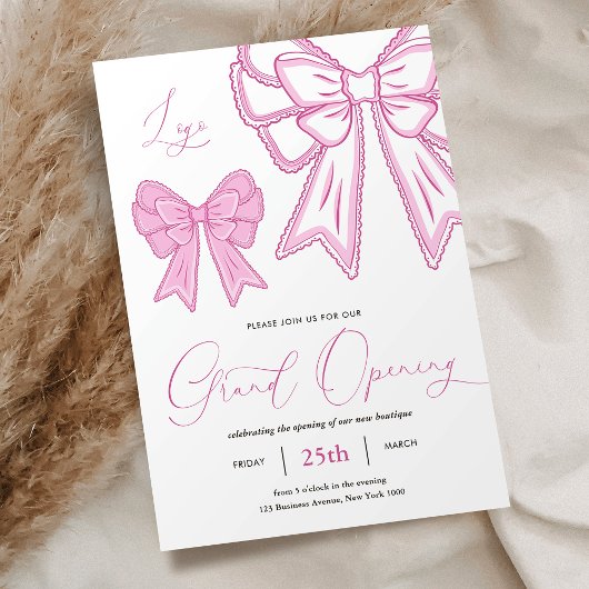 Invitation Pink Coquette vante Feminine Grand Ouverture d'ent