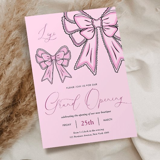 Invitation Pink Coquette vante Feminine Grand Ouverture d'ent
