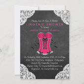 Invitation Pink Corset blanc dentelle Chalkboard Lingerie Dou (Devant)
