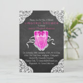 Invitation Pink Corset blanc dentelle Chalkboard Lingerie Dou (Debout devant)