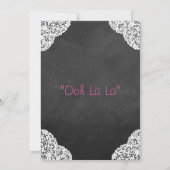 Invitation Pink Corset blanc dentelle Chalkboard Lingerie Dou (Dos)