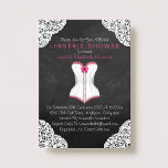 Invitation Pink Corset blanc dentelle Chalkboard Lingerie Dou<br><div class="desc">Pink Corset White Lace Chalkboard Lingerie Douche Annonces Personnalisées.</div>