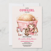 Invitation Pink Cowgirl Baby shower occidental (Devant)