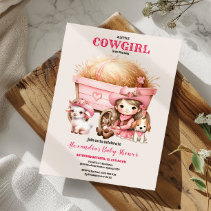 Invitation Pink Cowgirl Baby shower occidental