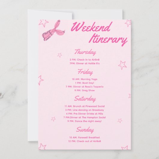 Invitation Pink Cowgirl Bachelorette Party Week-end (Devant)
