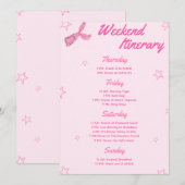 Invitation Pink Cowgirl Bachelorette Party Week-end (Devant / Derrière)