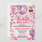 Invitation Pink Cowgirl Bachelorette West Rodeo Week (Devant)