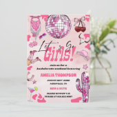 Invitation Pink Cowgirl Bachelorette West Rodeo Week (Debout devant)