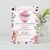 Invitation Pink Cowgirl Disco Anniversaire (Debout devant)