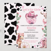 Invitation Pink Cowgirl Disco Anniversaire (Devant / Derrière)