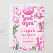 Invitation Pink Cowgirl N'IMPORTE QUEL ÂGE Rodéo Anniversaire (Devant)