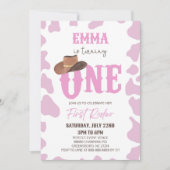 Invitation Pink Cowgirl ONE Premier Rodéo 1ère fête d'anniver (Devant)