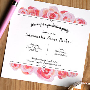 Invitation Pink & Creamsicle Botanique Rose