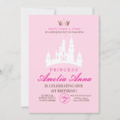 Invitation Pink Crow Princess 1st Birthday Party (Devant)