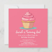 Invitation Pink Cupcakes Anniversaire Brunch ou petit déjeune (Dos)