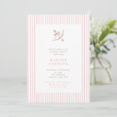 Invitation Pink Cupid Arrow & Stripes Valentine Bridal Shower (Debout devant)