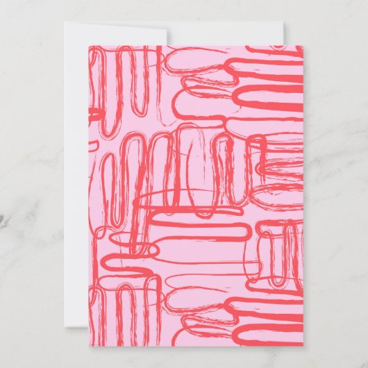 Invitation Pink Curve Wavy Squiggle Abstract Baby Shower (Dos)