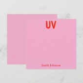 Invitation Pink Custom Monogram Stationery (Devant / Derrière)