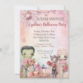 Invitation Pink Cute Halloween Party (Dos)