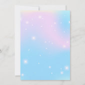 Invitation Pink Cute Unicorn dinosaures arc-en-ciel fête d'an (Dos)