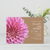 Invitation Pink Dahlia Cuivre floral 90e anniversaire (Debout devant)