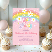 Invitation Pink Daisy Arc-en-ciel Super Anniversaire
